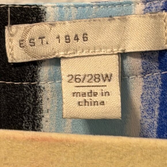 Cato Womens Blue/Black Striped Blouse Size 26/28W Polyester blouse - Picture 2 of 12